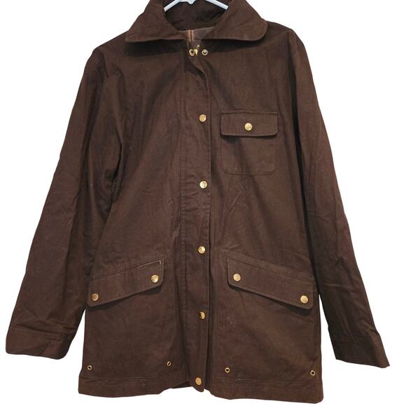 Lauren Dry Goods Vintage 90's Dark Brown Hooded Chore Work Barn Jacket, Size Med - Picture 1 of 13